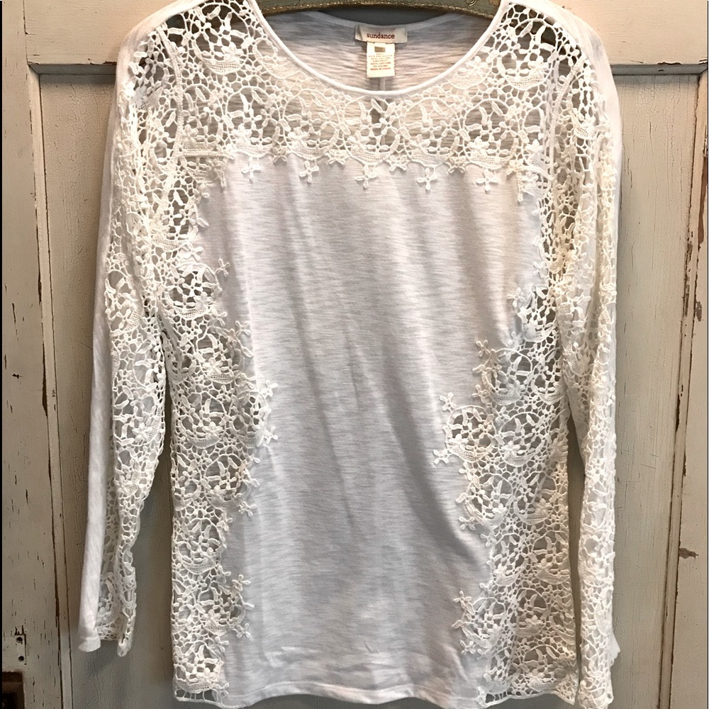 Sundance white knit Lacey tee